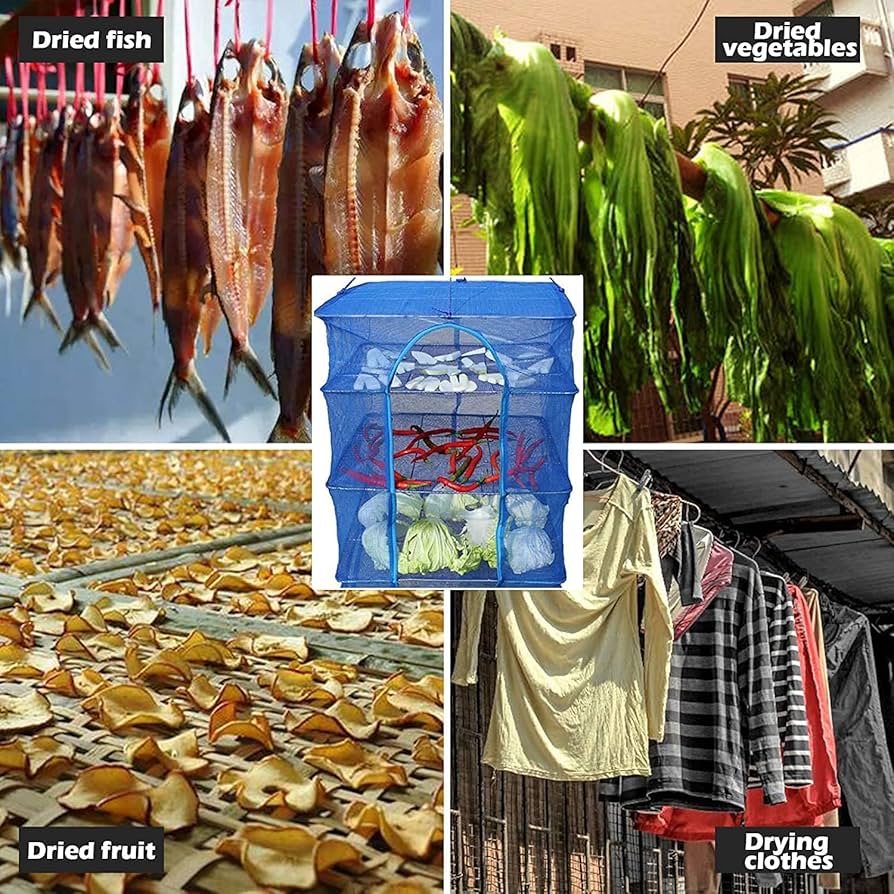 Amazon.co.jp : Petdoda 干物 ネット干し網 3段 魚 野菜 食器 干網